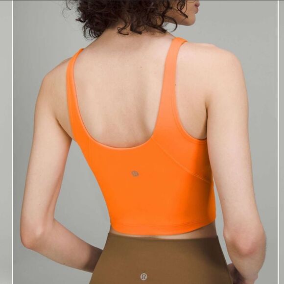 Lululemon Women’s 8 Align Tank Orange Soda Fitted Crop Basic Trendy Athletic - Picture 6 of 11